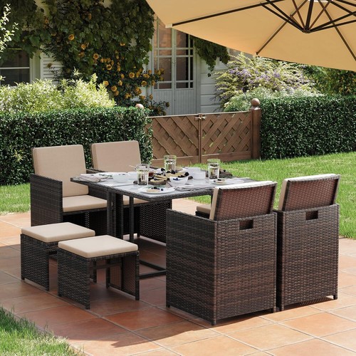Rattan garden furniture cube - furniture,