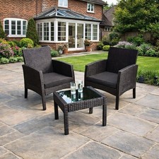 Rattan Armchair Bistro Set 2
