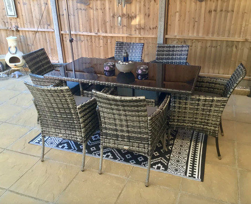 Grey rattan dining - rattan,
