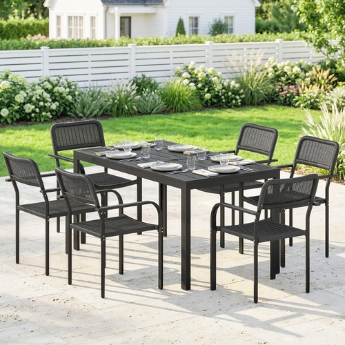 Garden table and chairs - set, 6